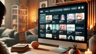 モダンな部屋で大画面のストリーミングサイトを見ながらリラックスする人がいるシンプルで快適なインテリア。